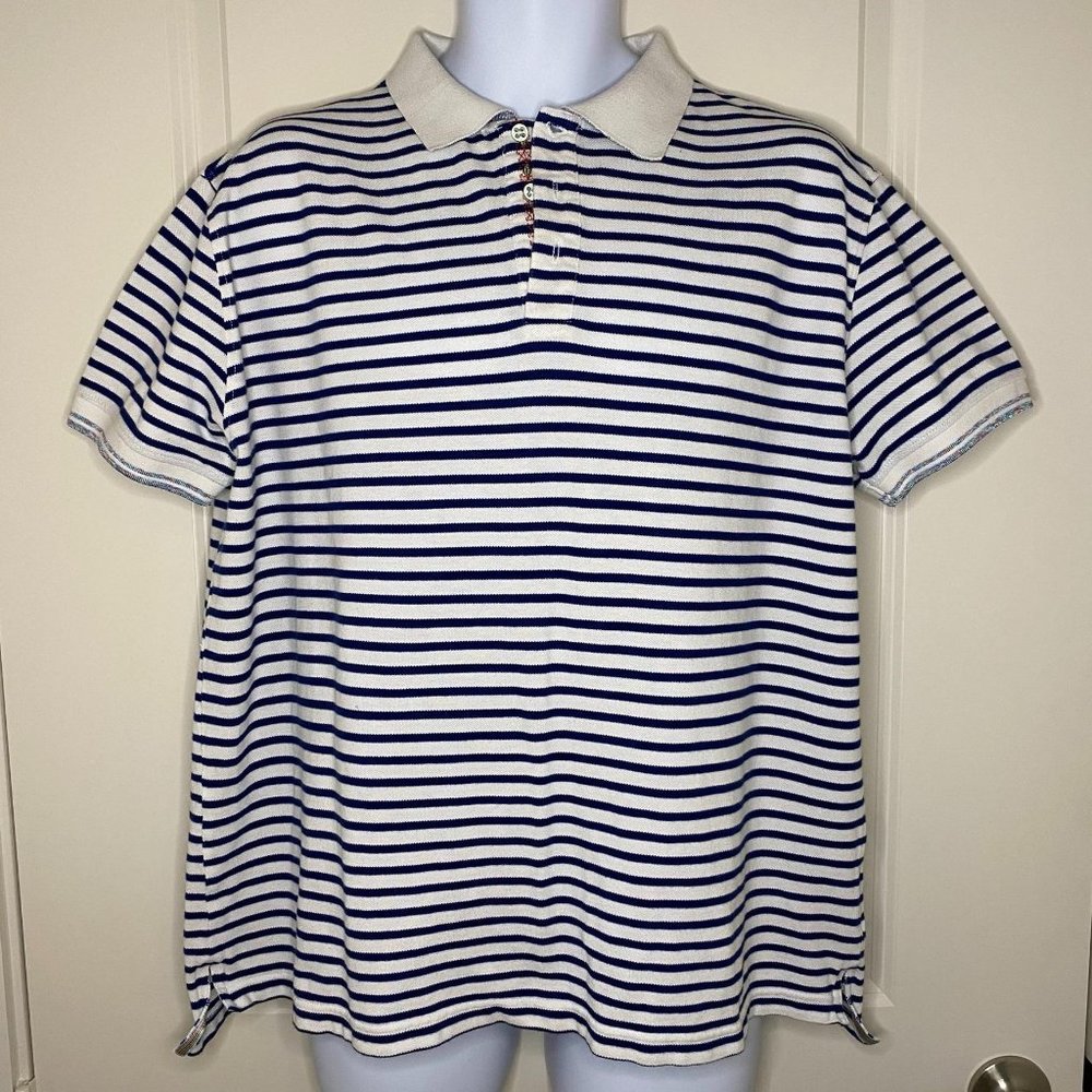 Robert Graham Striped Polo Shirt Size XL